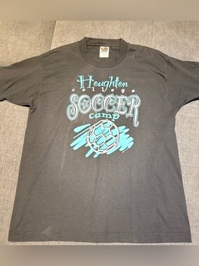 Fruit of the Loom Single Stitch Vintage Shirt in Grey and Blue
